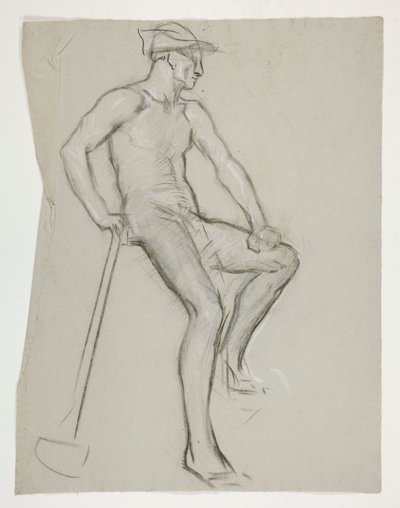Figure Study for The Spirit of Vulcan, Genius of the Workers in Iron and Steel, capitol rotunda, Harrisburg, Pennsylvania by Edwin Austin Abbey