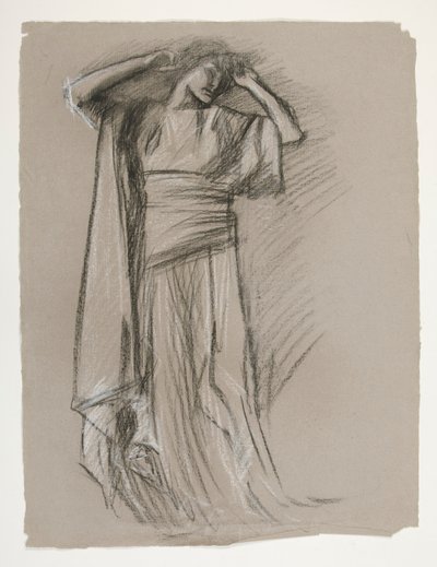 Figure Study for the Castle of the Maidens, from The Quest of the Holy Grail (a series of 15 paintings for the Boston Public Library, completed in 1901) by Edwin Austin Abbey