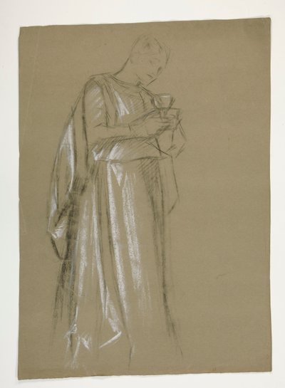 Figure study for the Infant Galahad, from The Quest of the Holy Grail (first of a series of fifteen murals for the Boston Public Library, completed in 1901) by Edwin Austin Abbey