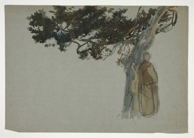 Figures Standing Beneath a Tree by Edwin Austin Abbey