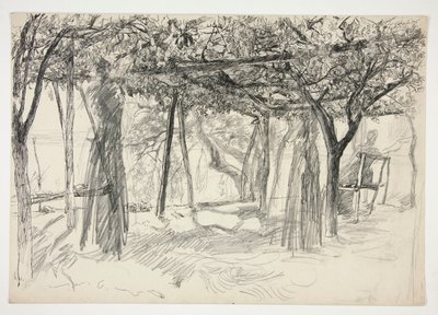 Figures under an arbor by Edwin Austin Abbey