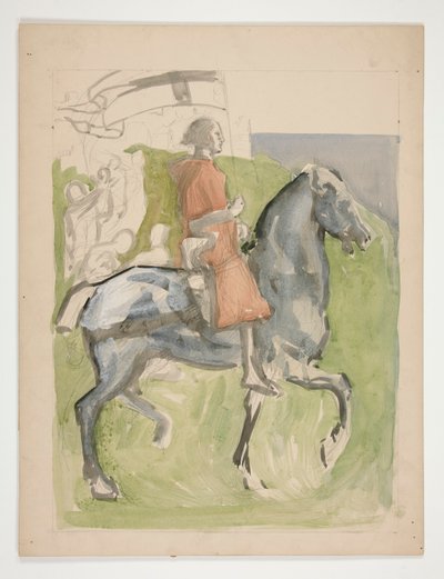 Galahad Departs (study) by Edwin Austin Abbey