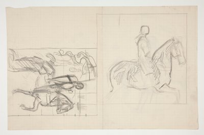 Galahad Departs, study for The Quest of the Holy Grail (series of fifteen paintings for the Boston Public Library, completed in 1901) by Edwin Austin Abbey