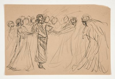 Galahad and the Captive Virtues, study for The Quest of the Holy Grail (series of fifteen paintings for the Boston Public Library, completed in 1901) by Edwin Austin Abbey