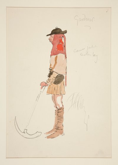 Gardener, costume sketch for Henry Irving by Edwin Austin Abbey