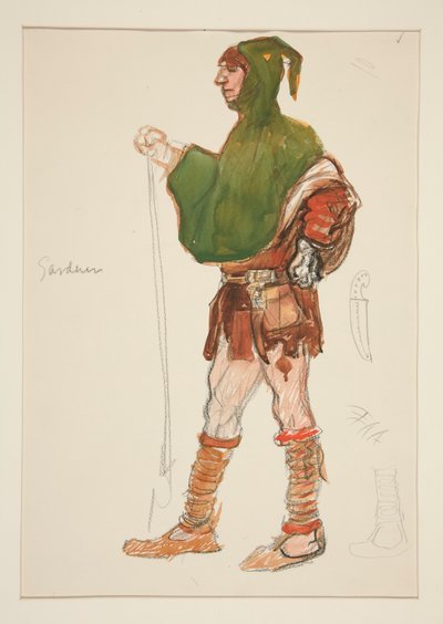 Gardener, costume sketch for Henry Irving by Edwin Austin Abbey