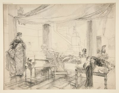 Hermione Entreats Polixenes (study for .1122) - Act I, Scene II, The Winter