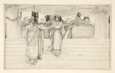 Hermione Entreats Polixenes - Act I, Scene II, The Winter by Edwin Austin Abbey