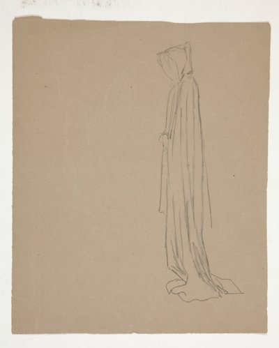 Hooded Figure (recto); Study of a Male Figure (verso) by Edwin Austin Abbey