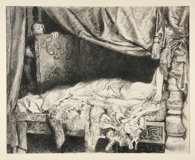 Iachimo Steals from the Trunk - Act II, Scene II, Cymbeline by Edwin Austin Abbey