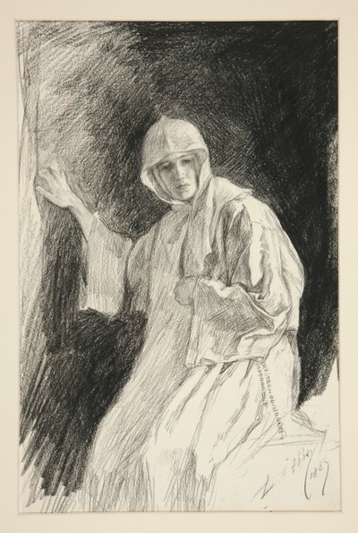 Isabella at the Nunnery - Act I, Scene V, Measure for Measure by Edwin Austin Abbey