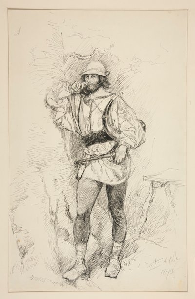 Jacques, Illustration for Act II, Scene V, As You Like It by Edwin Austin Abbey
