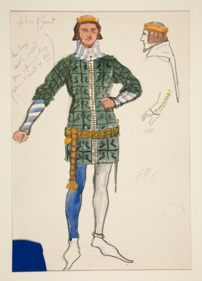 John of Gaunt, Costume Sketch for Henry Irving by Edwin Austin Abbey