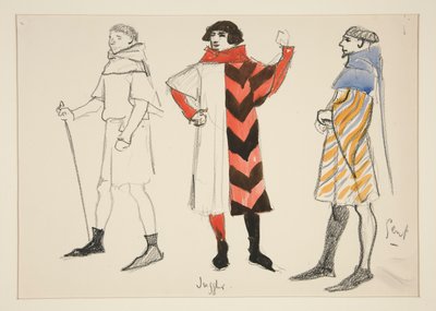 Juggler and Gent, costume sketch for Henry Irving by Edwin Austin Abbey