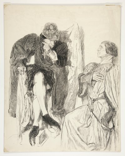King Louis XI - Act III, Scene III, King Henry VI (Part III) by Edwin Austin Abbey