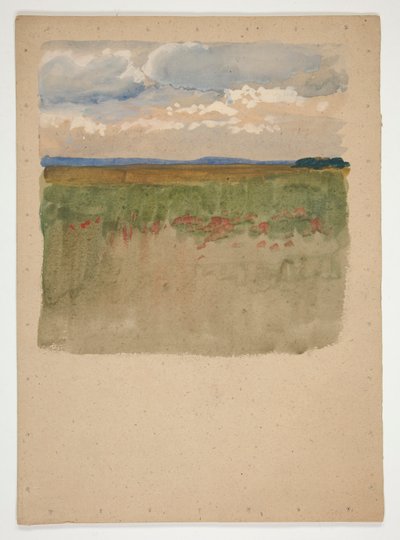 Landscape with field, horizon, sky by Edwin Austin Abbey