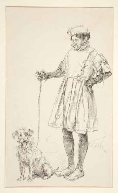 Launce and His Dog, from Act IV, Scene iv, Two Gentlemen of Verona by Edwin Austin Abbey