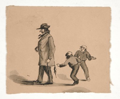 Man Walking with Two Boys by Edwin Austin Abbey