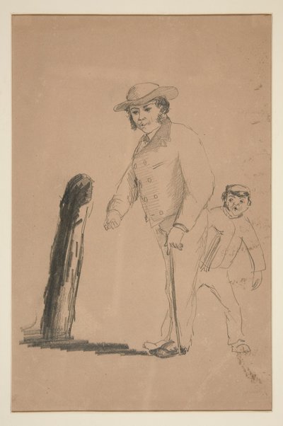 Man and Boy (recto); Heads and Figures of Chinamen (verso) by Edwin Austin Abbey
