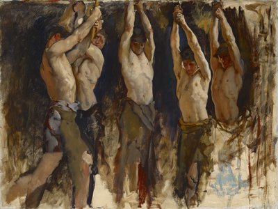 Men at an Anvil, Study for The Spirit of Vulcan by Edwin Austin Abbey
