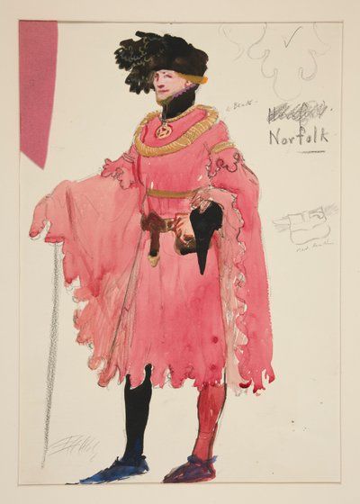 Norfolk, Costume Sketch for Henry Irving by Edwin Austin Abbey