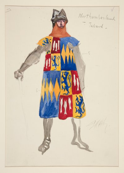 Northumberland - Tabard, Costume Sketch for Henry Irving by Edwin Austin Abbey