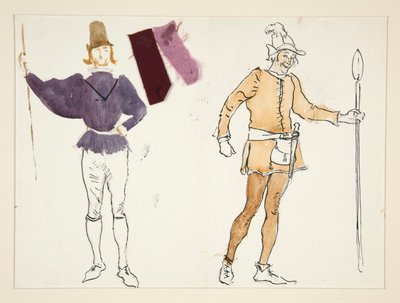 Peasants, costume sketch for Henry Irving by Edwin Austin Abbey