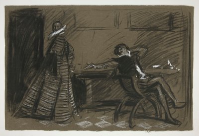 Petruchio Banters Katharina (Study) - Act II, Scene I, Taming of the Shrew by Edwin Austin Abbey