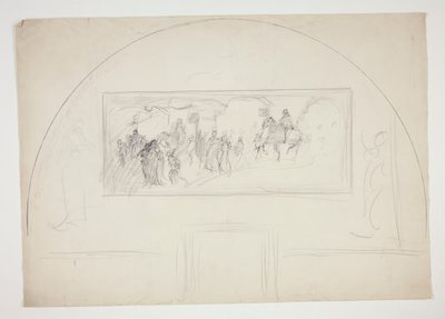 Plan for the Installation of One of The Quest of the Holy Grail Murals at Boston Public Library by Edwin Austin Abbey