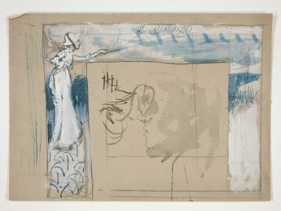 Preliminary Sketch for a Tile Fireplace Surround by Edwin Austin Abbey