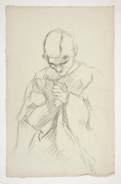 Robed Figure, Praying: Study for The Quest of the Holy Grail Mural Series at Boston Public Library by Edwin Austin Abbey