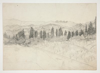 Roman Landscape as Seen from Balcony (recto); Seascape (verso) by Edwin Austin Abbey