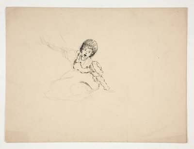 Screaming Woman (study for .3439), sketch for The Lay of the Lobster by Edwin Austin Abbey