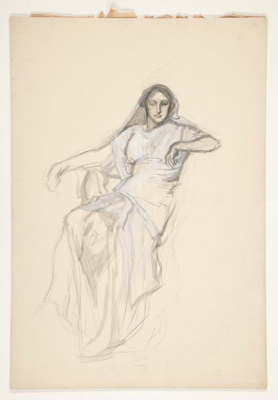 Seated Lady, Sketch for an Unidentified Shakespeare Play by Edwin Austin Abbey