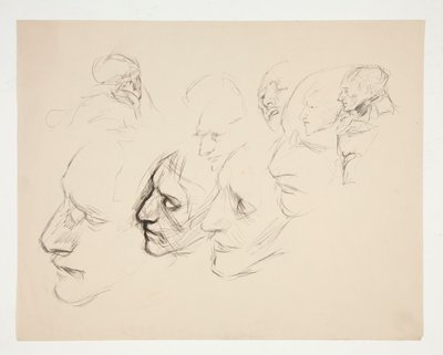 Sheet of Studies of a Single Face by Edwin Austin Abbey