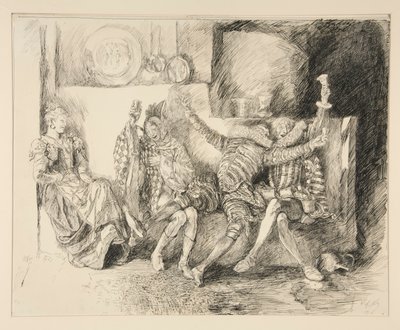 Sir Toby and his Companions, illustration for Act II, Scene iii, Twelfth Night by Edwin Austin Abbey