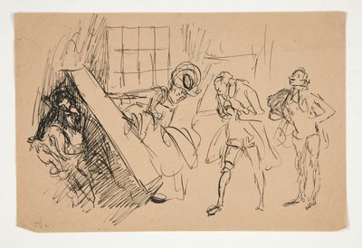 Sketch for School for Scandal, illustration for Scribner by Edwin Austin Abbey