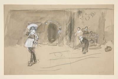 Sketch for an Illustration for Selections from the Poetry of Robert Herrick (book published by Harper in 1882, previously published in Harper) by Edwin Austin Abbey