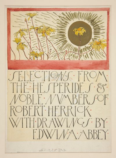 Sketch for an illustration for Selections from the Poetry of Robert Herrick by Edwin Austin Abbey