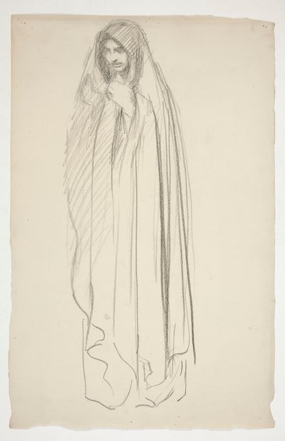 Sketch of a Cloaked Female Figure for Three Marys at the Cross by Edwin Austin Abbey