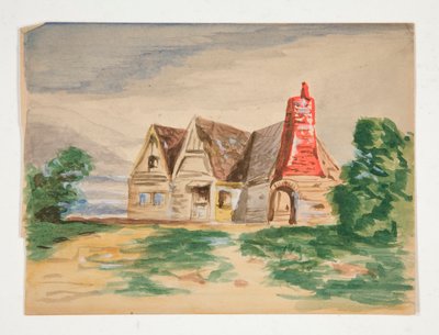 Sketch of a country cottage by Edwin Austin Abbey