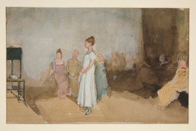 Sketch of a Woman in an Interior by Edwin Austin Abbey
