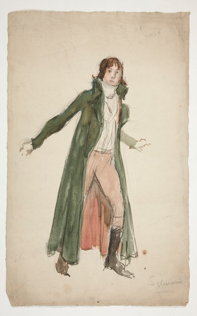 Sketch of a young man (study for illustration to a play?) by Edwin Austin Abbey