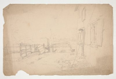 Sketch of an Exterior of a Country House by Edwin Austin Abbey