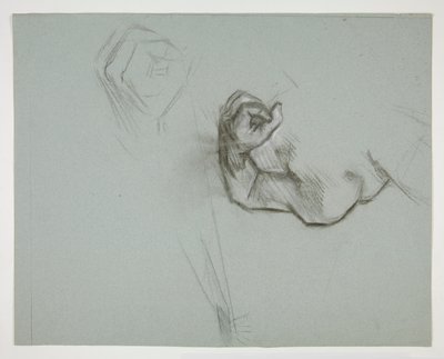 Sketch of an Upper Torso and Clenched Fist by Edwin Austin Abbey