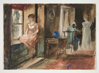 Sketch of Figures in an Interior by Edwin Austin Abbey