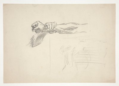 Sketch of Two Arms in Combat by Edwin Austin Abbey