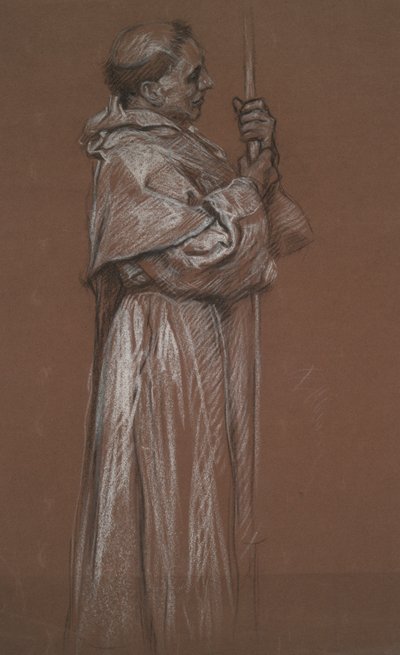 Standing Figure of a Friar, study for mural by Edwin Austin Abbey