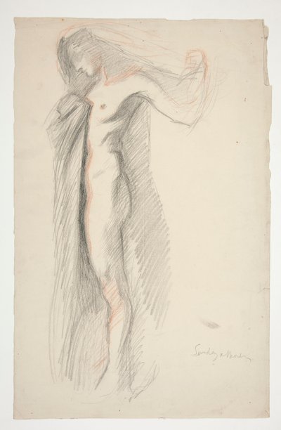 Study of Figure of 6 PM, for The Hours Mural at the State Capitol Building in Harrisburg, Pennsylvania by Edwin Austin Abbey