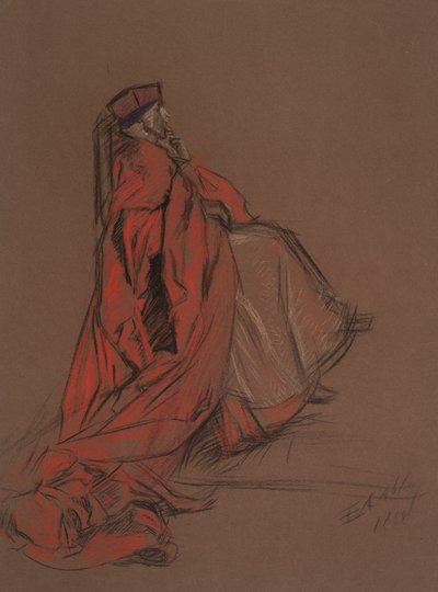 Study for Cardinal Woolsey for Trial of Catherine by Edwin Austin Abbey